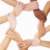 Group of human hands showing unity